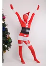 Red Sata Clause Full Body Second Skin Costume Spandex Skinsuit Christmas Holiday Unisex Cosplay Zentai Suit Red Sata Clause Full Body Second Skin Costume Spandex Skinsuit Christmas Holiday Unisex Cosplay Zentai Suit