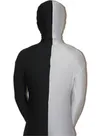Black and White Split Halloween Holiday Cosplay Unisex Lycra Spandex Skinsuit Morph Second Skin Zentai Second Skin Suit