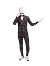 Black and White Stripe Full Body Second Skin Costume Halloween Spandex Skinsuit Holiday Unisex Cosplay Zentai Suit
