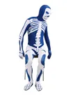 Blue Skull Flag Full Body Second Skin Costume Halloween Spandex Skinsuit Holiday Unisex Cosplay Zentai Suit