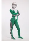 Green Formula One Full Body Second Skin Costume Spandex Skinsuit Holiday Unisex Cosplay Zentai Suit