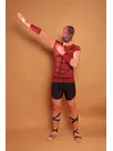 Red Armor Full Body Second Skin Costume Halloween Spandex Skinsuit Holiday Unisex Cosplay Zentai Suit