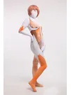 Orange and White Halloween Full Body Second Skin Costume Spandex Skinsuit Holiday Unisex Cosplay Zentai Suit