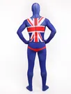 Uk National Flag Full Body Second Skin Costume Halloween Spandex Skinsuit Holiday Unisex Cosplay Zentai Suit