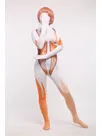 Orange and White Halloween Full Body Second Skin Costume Spandex Skinsuit Holiday Unisex Cosplay Zentai Suit