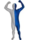 Light Grey and Deep Blue Christmas Split Halloween Holiday Cosplay Unisex Lycra Spandex Skinsuit Morph Second Skin Zentai Second Skin Suit Light Grey and Deep Blue Christmas Split Halloween Holiday Cosplay Unisex Lycra Spandex Skinsuit Morph Second Skin Zentai Second Skin Suit