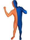 Orange and Deep Blue Christmas Split Halloween Holiday Cosplay Unisex Lycra Spandex Skinsuit Morph Second Skin Zentai Second Skin Suit