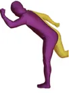 Purple and Yellow Split Halloween Holiday Cosplay Unisex Lycra Spandex Skinsuit Morph Second Skin Zentai Second Skin Suit
