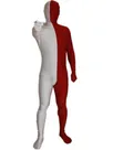 White and Red Split Halloween Holiday Cosplay Unisex Lycra Spandex Skinsuit Morph Second Skin Zentai Second Skin Suit