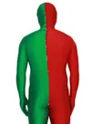 Red and Green Christmas Split Halloween Holiday Cosplay Unisex Lycra Spandex Skinsuit Morph Second Skin Zentai Second Skin Suit