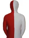 White and Red Split Halloween Holiday Cosplay Unisex Lycra Spandex Skinsuit Morph Second Skin Zentai Second Skin Suit