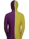 Purple and Yellow Split Halloween Holiday Cosplay Unisex Lycra Spandex Skinsuit Morph Second Skin Zentai Second Skin Suit