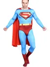 Lycra Full Body Bodysuit Superman Tights Superhero Cosplay Zentai Catsuit Zentai Skinsuit Second Skin Clothing with a Cape