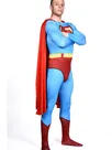 Lycra Full Body Bodysuit Superman Tights Superhero Cosplay Zentai Catsuit Zentai Skinsuit Second Skin Clothing with a Cape