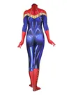 Captain Marvel Cosplay Costume Long Sleeves High Collar Second Skin Full Body Zentai Catsuit Skinsuit