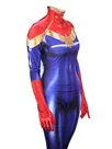 Captain Marvel Cosplay Costume Long Sleeves High Collar Second Skin Full Body Zentai Catsuit Skinsuit