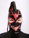 Second Skin Black and Red Split Unisex Latex Hood Second Skin Black and Red Split Unisex Latex Hood