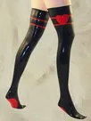Second Skin Fetish Latex Red Heart Pattern Black Latex Stockings Second Skin Fetish Latex Red Heart Pattern Black Latex Stockings