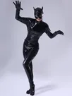 Black Female Skinsuit Wetlook Unitard PVC Catsuit Zentai Second-skin Clothing with Mask