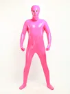 Unisex Open Mouth Eyes Pink Skinsuit Wetlook Unitard PVC Catsuit Zentai Second-skin Clothing