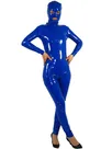 Latex Look Wet Look Skinsuit Shiny Royal Blue Zentai Second-skin Full Body Open Unisex Wetlook Unitard PVC Catsuit