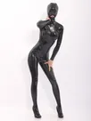 Black Natural Latex Catsuit Second-skin Costume with Hood Black Natural Latex Catsuit Second-skin Costume with Hood