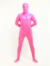 Unisex Open Mouth Eyes Pink Skinsuit Wetlook Unitard PVC Catsuit Zentai Second-skin Clothing