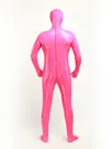 Unisex Open Mouth Eyes Pink Skinsuit Wetlook Unitard PVC Catsuit Zentai Second-skin Clothing