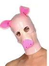 Second Skin Natural Latex Head Cover Latex Piglet Mask