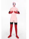 Second Skin Fetish No Zipper Pinktight Latex Clothes Women 3D Bust Latex Catsuit