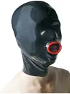 Second Skin Natural Latex Head Cover Mouth Mask CD Crossdressing Women Asphyxiation Mask