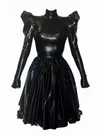 Second Skin Women Nature Latex Dress Wrapped Hip Pleated High Stretch High Neck Sexy Long-sleeved Dresses Second Skin Women Nature Latex Dress Wrapped Hip Pleated High Stretch High Neck Sexy Long-sleeved Dresses