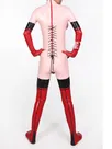 Second Skin Fetish No Zipper Pinktight Latex Clothes Women 3D Bust Latex Catsuit