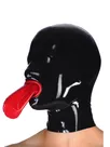 Second Skin Natural Latex Head Cover Mouth Cover Latex Head Mask with Tongue Cover