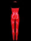 Second Skin Nature Latex Tight Sexy One-piece Red Halterneck Rivet Women Latex Jumpsuits Second Skin Nature Latex Tight Sexy One-piece Red Halterneck Rivet Women Latex Jumpsuits