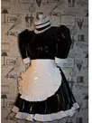 Second Skin Women Natural Latex Dress Sexy Maid Dresses Short Sleeves Dress Second Skin Women Natural Latex Dress Sexy Maid Dresses Short Sleeves Dress
