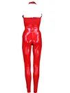 Second Skin Nature Latex Tight Sexy One-piece Red Halterneck Rivet Women Latex Jumpsuits Second Skin Nature Latex Tight Sexy One-piece Red Halterneck Rivet Women Latex Jumpsuits