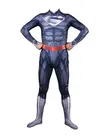 Second Skin Justice Superman League Black Muscle Superman Cosplay Suit with Shawl