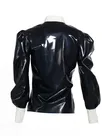Natural Latex Clothing Second Skin Fetish Fashion Color-block Latex Coat Top
