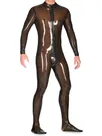 Sexy Rubber Fetish Latex Bodysuit Bondage Leotard Second Skin Full Body Front Zip Catsuit without Hand and Hood