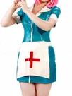 Latex Second Skin Night Nurse Dress with Apron Second Skin Latex Uniform Fetish Sexy Female Cosplay Latex Dress