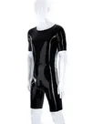 Athletic Wear Second Skin Fetish Latex Clothing Half Sleeve Bodysuits O-neck Half Pants Tight Clothing Black Jumpsuit Latex Body Suits Athletic Wear Second Skin Fetish Latex Clothing Half Sleeve Bodysuits O-neck Half Pants Tight Clothing Black Jumpsuit Latex Body Suits
