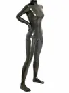 Black Fetish Latex Catsuit Back Zip Toe Socks Rubber Bodysuits Second Skin Full Body Catsuit with Five Finger Socks 3D Breast