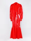 Second Skin Natural Latex Clothing Red Fashion Puff Sleeve Tight Dress Customize Second Skin Natural Latex Clothing Red Fashion Puff Sleeve Tight Dress Customize