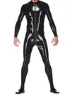 Sexy Rubber Fetish Latex Bodysuit Bondage Leotard Second Skin Full Body Front Zip Catsuit without Hand and Hood