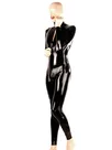 Black Latex Fetish Catsuit Second Skin Jumpsuit Front Zip Crotch Zip Latex Catsuit without Hood Black Latex Fetish Catsuit Second Skin Jumpsuit Front Zip Crotch Zip Latex Catsuit without Hood