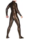 Sexy Rubber Fetish Latex Bodysuit Bondage Leotard Second Skin Full Body Front Zip Catsuit without Hand and Hood