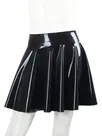 Second Skin Natural Latex Clothing Sexy Ruffles Sun Skirt Black Latex Skirt Best Handmade