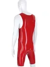 Men Latex Sportswear Second Skin Fetish Clothing Open Crotch Half Pants No Zip Sleeveless Latex Body Suits Men Latex Sportswear Second Skin Fetish Clothing Open Crotch Half Pants No Zip Sleeveless Latex Body Suits