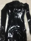 Black Fetish Latex Catsuit Back Zip Toe Socks Rubber Bodysuits Second Skin Full Body Catsuit with Five Finger Socks 3D Breast